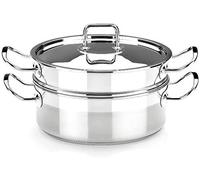 BRA Profesional | Set Pour Cuisson Vapeur avec Couvercle, 24 cm, Acier Inoxydable 18/10, Compatible Tous Feux Dont Induction