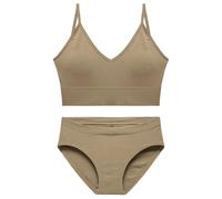 Bra Set Women's Deep V Tank Top No Underwire Small Breast Push-up Triangle Cup(Khaki,XL)(Khaki,L)