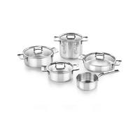 BRA Signature | Batterie de cuisine 9 pièces en inox 18/10, antiadhésive, résistante à l'usure, triple fond pleine induction