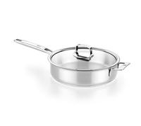 BRA Signature | Cuisinière avec Couvercle, acier inoxydable 18/10 | 28 cm, sans antiadhésif, Full Induction, pour toutes sources de chaleur, y compris Induction, Sans Revêtement Antiadhésif