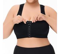 Bra Without Underwire, Comfortable, wire-Free Bra in Plus Size, Breathable Hollow Back Design, Thin, Versatile and Stylish Underwear, White, 3XL(Black,XXL)
