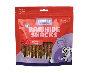 Braaaf Rawhide Roll Sticks - Variantes: Canard - 30 Pièces