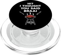 Braai on The Brain Joke South Africa Funny PopSockets PopGrip pour MagSafe