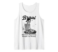 Braai Squelette Grill Master Humour Humour BBQ Débardeur