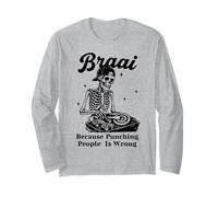 Braai Squelette Grill Master Humour Humour BBQ Manche Longue