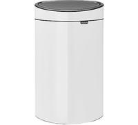 Brabantia 114984 Touch Bin Poubelle unie Acier Inoxydable/Plastique Blanc 30,2 x 43,5 x 76,5 cm 40 L