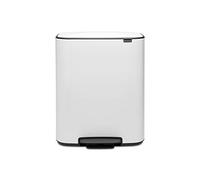 Brabantia - 211447 - Poubelle à pédale Bo, Avec 2 seaux intérieurs, Blanc, 2 x 30 L