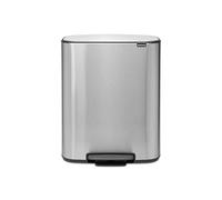 Brabantia - 211461 - Poubelle à pédale Bo, avec 2 seaux intérieurs, 2 x 30L - Acier antitraces de doigts