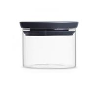 Brabantia 298301 Bocal Empilable 0,3 L Verre Gris Foncé 10,4 x 10,4 x 8,5 cm