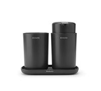Brabantia Ensemble d'accessoires pour la salle de bain ReNew 3 pièces Gris foncé