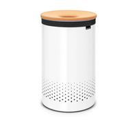 Brabantia Bac à linge - 60 litres - couvercle en liège - sac à linge amovible - blanc 104404