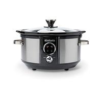 Brabantia BBEK1081 Mijoteuse - 3,5 Litre - 180 Watt - Cuve intérieure amovible - Couvercle en verre - Écran LED - 3 réglages de température - Fonction maintien au chaud