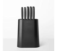 Brabantia - Bloc de couteaux plus 5 couteaux - d'office, tout usage, à pain, du chef et de cuisine - Dark Grey
