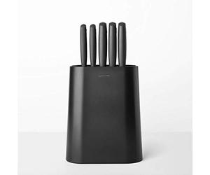 Brabantia - Bloc de couteaux plus 5 couteaux - d'office, tout usage, à pain, du chef et de cuisine - Dark Grey