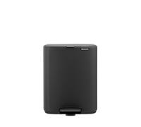 Brabantia Bo Pedal Bin, 12 litre, seau intérieur en plastique à fermeture souple - Mineral Infinite Grey