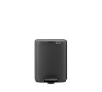 Brabantia Bo Pedal Bin, 7 litre, seau intérieur en plastique à fermeture souple - Mineral Infinite Grey
