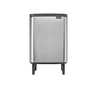 Brabantia Poubelle haute Bo 12 L – Acier brossé mat – Couvercle à fermeture douce – Seau amovible