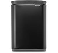 Brabantia - Poubelle de 4L - Petite & élégante - Ouverture facile et couvercle à fermeture souple - Hygiénique et peu encombrante - Fixation murale - pour salle de bains, toilettes, chambre - Black