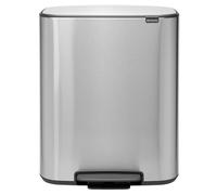 Brabantia - 211461 - Poubelle à pédale Bo, avec 2 seaux intérieurs, 2 x 30L - Acier antitraces de doigts