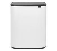 Brabantia Bo Touch Bin 60 L Rectangulaire Plastique Noir, Blanc