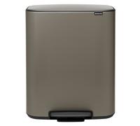 Brabantia Poubelle à pédale Bo bin 2 x 30 L Platinum