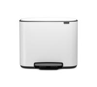 Brabantia Bo Poubelle à pédale - 3x11 litres - 3 seaux intérieurs en plastique - blanc 121005