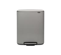 Brabantia Bo Poubelle à pédale - 60 litres - seau intérieur en plastique - gris béton minéral 211348