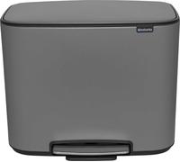 Brabantia Bo Poubelle à pédale Mineral Concrete Grey, 11 + 23 L