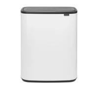 Brabantia Bo Touch Bin 60 L Rectangulaire Plastique Noir, Blanc