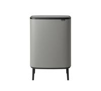 Brabantia Bo Touch Bin Hi Poubelle - 2x30 litres - 2 seaux intérieurs en plastique - gris béton minéral 130663