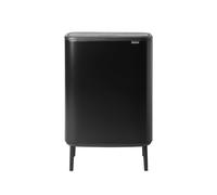 Brabantia Bo Touch Bin Hi Poubelle - 2x30 litres - 2 seaux intérieurs en plastique - noir mat 130625