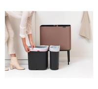 Brabantia Bo Touch Bin Poubelle - 11+23 litres - 2 seaux intérieurs en plastique - satin taupe 234064