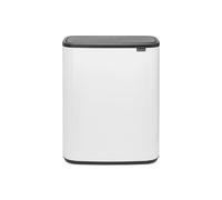 Brabantia Bo Touch Bin Poubelle - 60 litres - seau intérieur en plastique - blanc 223006