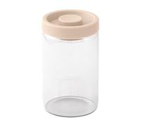 Brabantia Bocal de rangement sous vide de 1,2 l avec couvercle à pompe intégré et design haut transparent, convient pour le café, le thé ou les ingrédients secs dans les placards