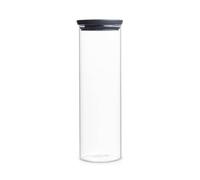 Brabantia Bocal en verre empilable, Gris Foncé, 1,9 L