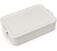 Brabantia - Boîte à Repas Make & Take - Grande - Peut Contenir vos petits Sandwichs - Couvercle à Clips - Compatible avec le Congélateur, Lave-Vaisselle & Micro-Ondes - Light Grey - 25,5 x 16,7 x 6 cm