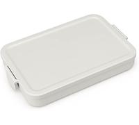 Brabantia - Boîte à Repas Make & Take - Plate - Peut Contenir vos petits Sandwichs - Couvercle à Clips - Convient pour le Congélateur, Lave-Vaisselle & Micro-Ondes - Light Grey - 25,5 x 16,6 x 3,7 cm