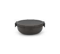 Brabantia - Boîte à Salade Make & Take 1.3L - Séparateur à Garnitures & Sauces - Fermeture Clic - Étanche - Fermeture Hermétique - Compatible Congélateur - Lavable au Lave-Vaisselle - Dark Grey