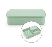 Brabantia - Boîte Bento Make & Take - Peut Contenir vos Sandwichs - Couvercle à Clips - Convient pour le Congélateur, Lave-Vaisselle & Micro-Ondes - Jade Green - 25,5 x 16,7 x 6,2 cm