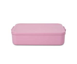 Brabantia Boîte Bento Make & Take (Rose Lilas), 2L, Bento box avec compartiments séparateur pour aliments amovibles, Boite repas avec couvercle en plastique et fermeture à clips, 25,5 x 16,7 x 6,2cm