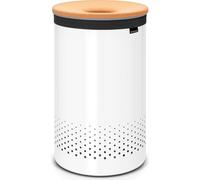 Brabantia - Corbeille à Linge - Couvercle en Liège - Portable Sac à Linge - Corbeille avec des Orifices de Ventilation - Pas de Rayures - Matériaux Durables Résistants à la Corrosion - Blanc - 60 L
