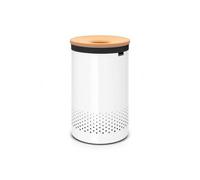 Brabantia Corbeille à linge 60 L avec couvercle en liège blanc