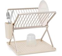Brabantia Égouttoir Vaisselle piable SinkSide (Beige Clair), Égouttoir Vaisselle sur évier Polyvalent avec Panier à Couverts Amovible, Organisateur Plan de Travail Cuisine