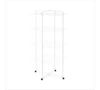 Brabantia Étendoir à Linge Tour HangOn de, 30 mètres (Blanc) - Séchoir à Linge Ajustable à Large capacité, Pliable et Compact - Étendoir en Tour avec Roues et Crochets pour ceintres