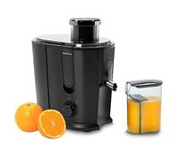 Brabantia Extracteur de Jus, 500 Watt, Récupérateur de Pulpe 1 L, Pichet à Jus 0,35 L, 2 Vitesses, Mixeur Puissant, Electrique, Légumes et Fruits, Inox, Noir, BBEK1123BK