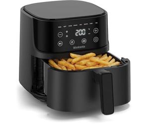 Brabantia Friteuse Airfryer, XL, 4 litres, 1700 W, 80ºC à 200ºC, Sans PFAS | Pour 4 Personnes, 8 Programmes de Cuisson, Écran tactile numérique, Poignée Cool Touch, Pieds Antidérapants, Noir, BBEK1134