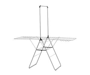 BRABANTIA - HangOn - Su00e9choir - 25 m - Avec portant a cintres - Metallic grey