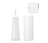 Brabantia Kit de 3 Accessoires de Toilette, Collection Renew - White