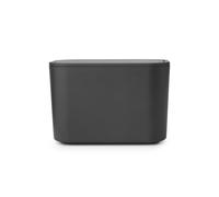 Brabantia - Bac à Déchets Mindset - Idéal pour les Petits Déchets - Couvercle Pivotant Amovible - Facile à Nettoyer - Ne se Raye pas - Résistant à la Corrosion - Dark Grey - 8,5 x 15 x 10 cm