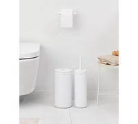 Brabantia - Ensemble d'Accessoires de Toilette Mindset - Brosse de Toilette, Porte-Rouleau & Distributeur de Rouleaux - Ensemble de 3 Accessoires de Salle de Bain Assortis - Fresh White